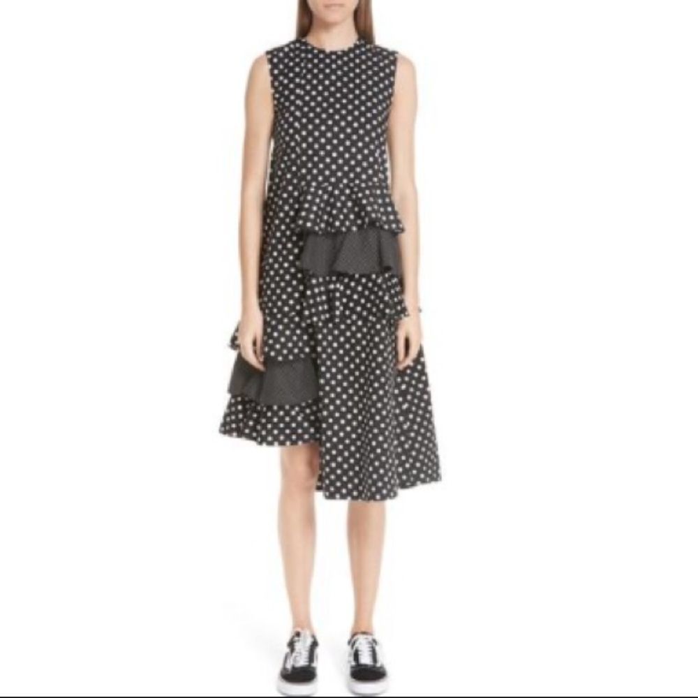PASKAL Frilled Asymmetrical Polka Dot Dress - Picture 8 of 9